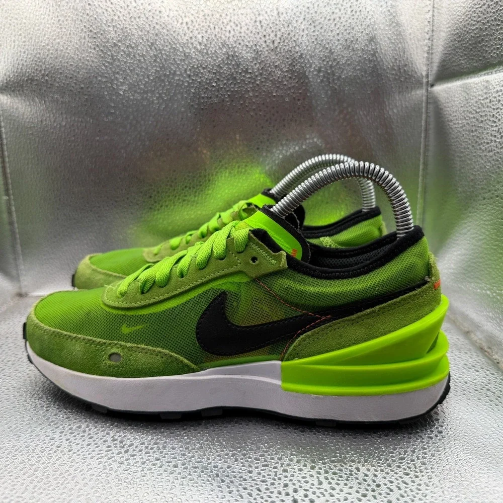 Size 4.5Y Nike‎ Waffle One Electric Green GS Low Top Kids Sneakers DC0481-300